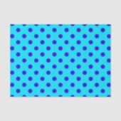 Blaue Punkte auf Cyan Musterdesign Seidenpapier (Vorderseite)