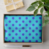 Blaue Punkte auf Cyan Musterdesign Seidenpapier (Geschenk)