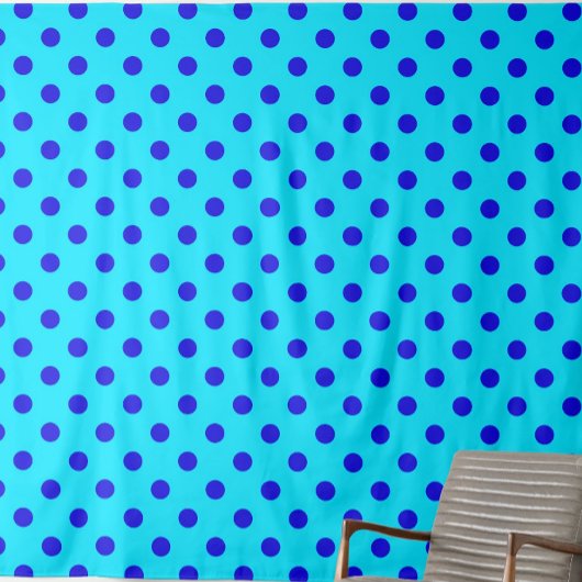 Blaue Punkte auf Cyan-Musterdesign Stoff