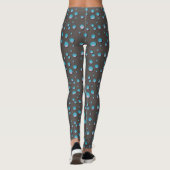 Blaue Punkte auf grauen Leggings (Rückseite)