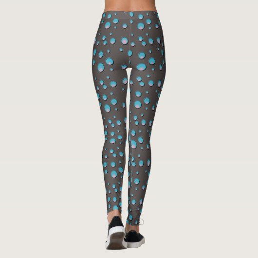 Blaue Punkte auf grauen Leggings (Rückseite)