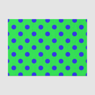 Blaue Punkte auf grünem Hintergrund Muster Design Seidenpapier