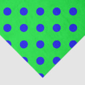 Blaue Punkte auf grünem Hintergrund Muster Design Seidenpapier (Ausschnitt)
