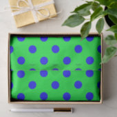 Blaue Punkte auf grünem Hintergrund Muster Design Seidenpapier (Geschenk)