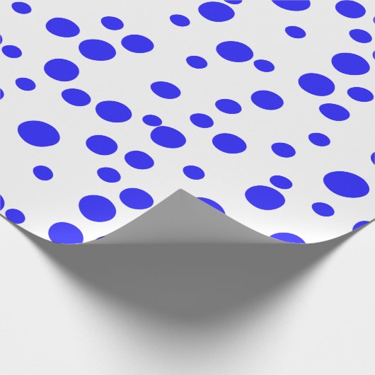 Blaue Punkte auf Weiß Geschenkpapier (Ecke)