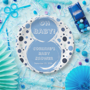Blaue Punkte Baby-Party Teller