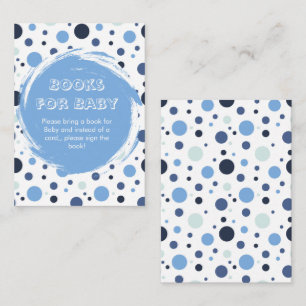 Blaue Punkte Baby Shower Bücher für Baby Begleitkarte
