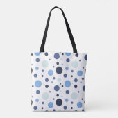Blaue Punkte-Babyparty Tasche (Rückseite)