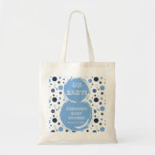Blaue Punkte-Babyparty Tragetasche (Vorne)