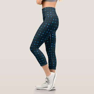 Blaue Punkte Capri Leggings