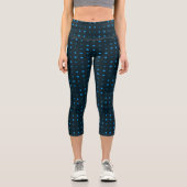 Blaue Punkte Capri Leggings (Vorderseite)