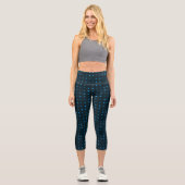 Blaue Punkte Capri Leggings (Vorderseite)