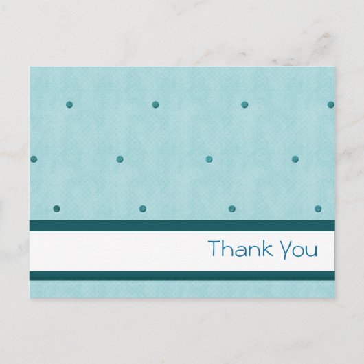 Blaue Punkte "Danke" Postkarte (Vorderseite)