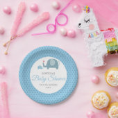Blaue Punkte Elefanten Babyparty / Sprinkle Pappteller (Party)