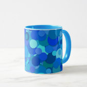blaue Punkte-Konfetti-Kaffeetasse Tasse (VorderseiteRechts)