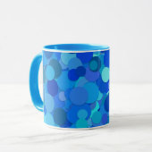 blaue Punkte-Konfetti-Kaffeetasse Tasse (Vorderseite Links)