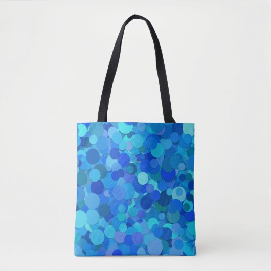 blaue Punkte-Konfetti-Tasche Tasche (Vorderseite)