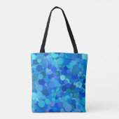 blaue Punkte-Konfetti-Tasche Tasche (Rückseite)