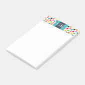 Blaue Punkte-Monogramm-Post-it-Notiz Post-it Klebezettel (angewinkelt)