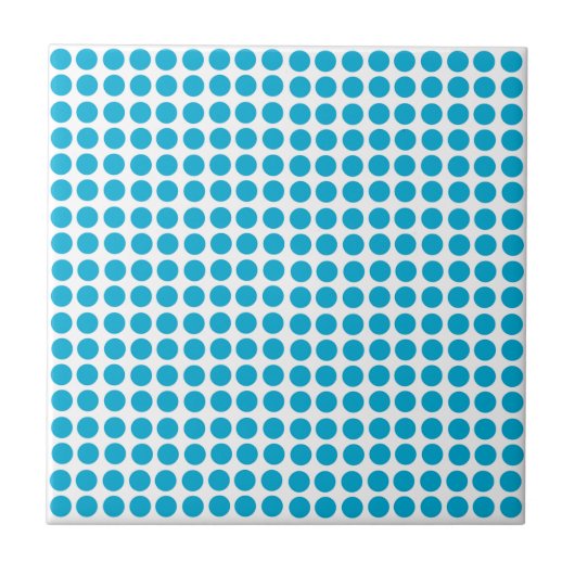Blaue Punkte Muster auf Weiß Fliese (Vorderseite)