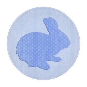Blaue Punkte-Silhouette Osterhase-Schneideboa Schneidebrett