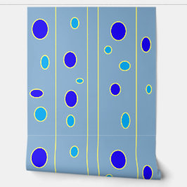 Blaue Punkte und gelbe Linien Tapete