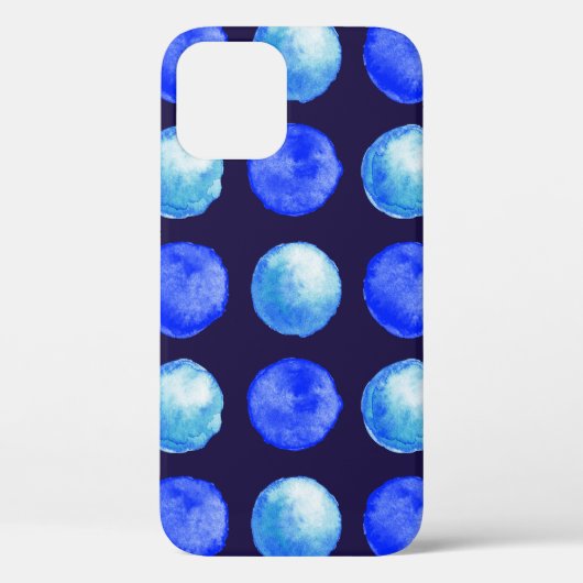 Blaue Punkte Wasserfarbmuster Indigozi Cerulean Case-Mate iPhone Hülle (Rückseite)