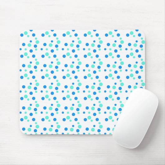 blaue Punkte, weiß Mousepad (Mit Mouse)