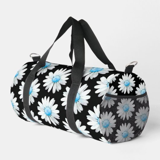 Blaue Punktierte Gänseblümchen Duffle Bag (Rechte Ecke)