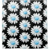 Blaue Punktierte Gänseblümchen Duschvorhang (Vorderseite)