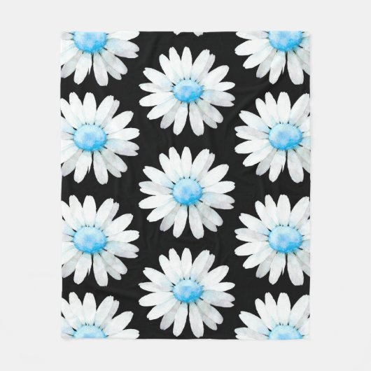 Blaue Punktierte Gänseblümchen Fleecedecke (Vorderseite)