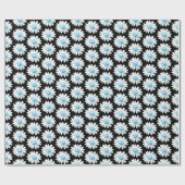 Blaue Punktierte Gänseblümchen Geschenkpapier (Flach)