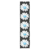 Blaue Punktierte Gänseblümchen Kurzer Tischläufer (Vorderseite)