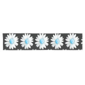 Blaue Punktierte Gänseblümchen Kurzer Tischläufer (Horizontal)
