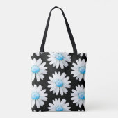 Blaue Punktierte Gänseblümchen Tasche (Rückseite)