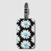 Blaue Punktierte Gänseblume Gepäckanhänger (Vorderseite Vertikal)
