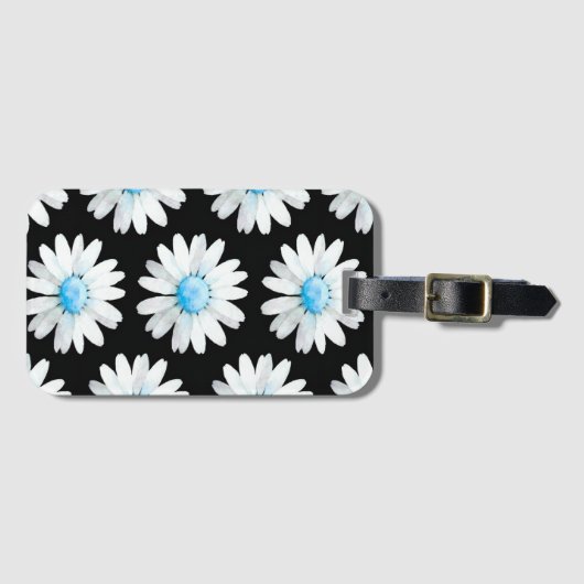 Blaue Punktierte Gänseblume Gepäckanhänger (Vorderseite (Horizontal))