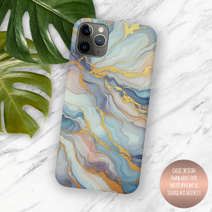 Blaue Purpur-Mauve-Pink-Gold-Marmor-Kunstmuster Case-Mate iPhone Hülle