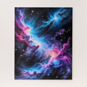 Blaue Purpur-Nebel-Deep-Space-Puzzle Puzzle