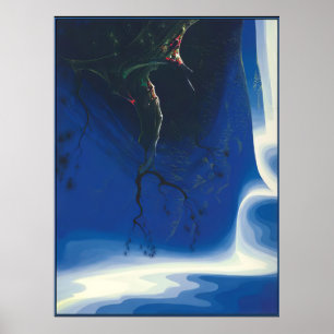 Blaue Purpur-Nebel - Magischer Realismus Eyvind E Poster