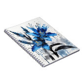 Blaue Puya - Aquarellblumen Notizblock (Rechte Seite)