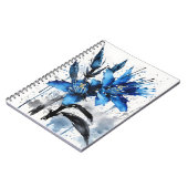 Blaue Puya - Aquarellblumen Notizblock (Linke Seite)