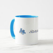 Blaue Puzzlespiel-Stücke - Autismus-Bewusstsein Tasse (Vorderseite Links)