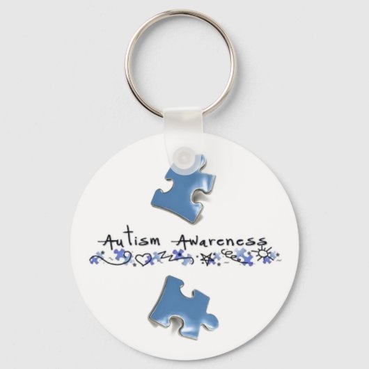 Blaue Puzzleteile - Autismus Bewusstsein Schlüsselanhänger (Vorderseite)