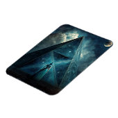 Blaue Pyramide Surreale Visionäre Kunst Magnet (Linke Seite)