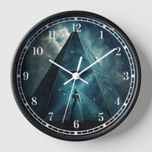 Blaue Pyramide Surreale Visionäre Kunst Uhr