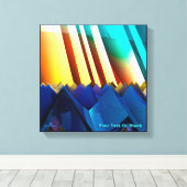Blaue Pyramiden und Prismen Leinwanddruck (Insitu (Holzboden))
