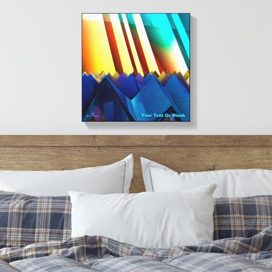 Blaue Pyramiden und Prismen Leinwanddruck (Insitu (Schlafzimmer))