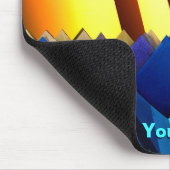 Blaue Pyramiden und Prismen Mousepad (Ecke)