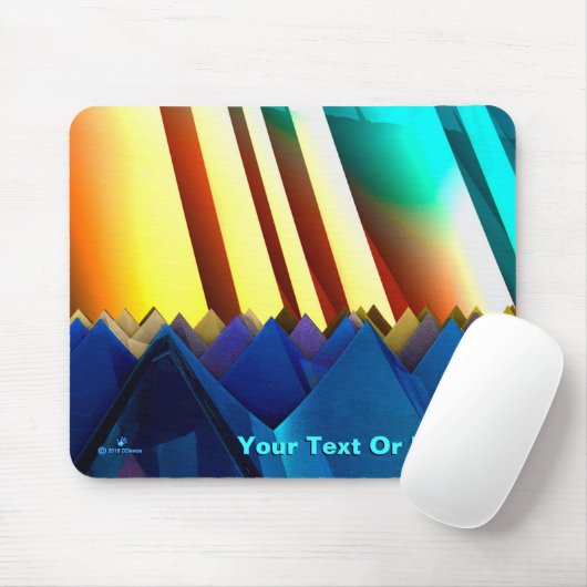 Blaue Pyramiden und Prismen Mousepad (Mit Mouse)